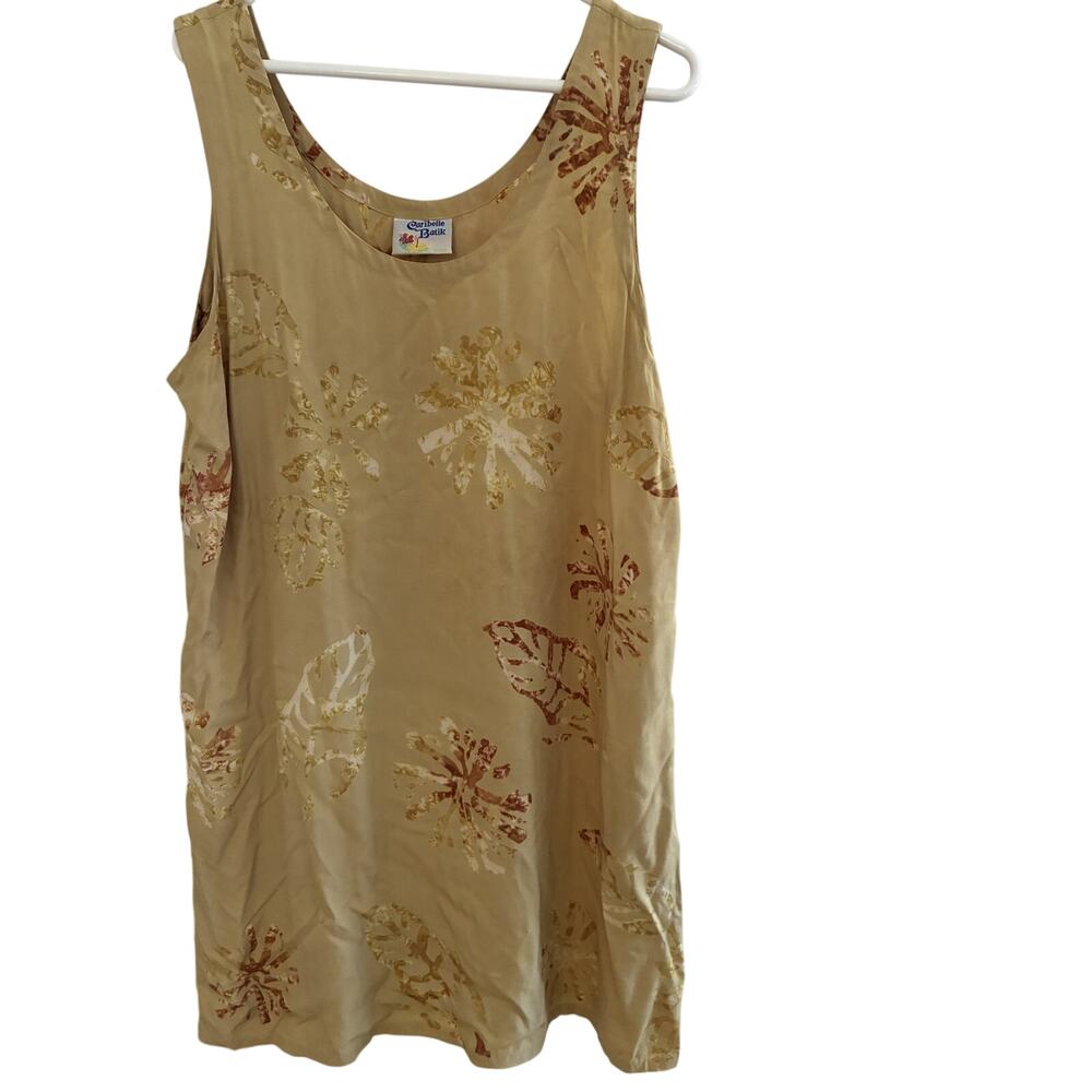 Caribelle Batik Womens Dress XL Shift Cover Up Sun Dress Rayon Midi Beach Resort